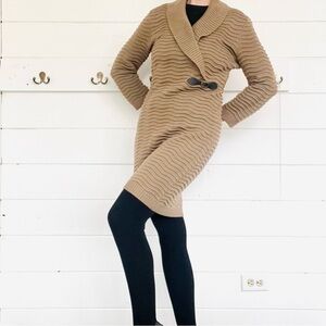 Calvin Klein Knit Dress Camel/beige sleek buttery soft fit. Size 2.